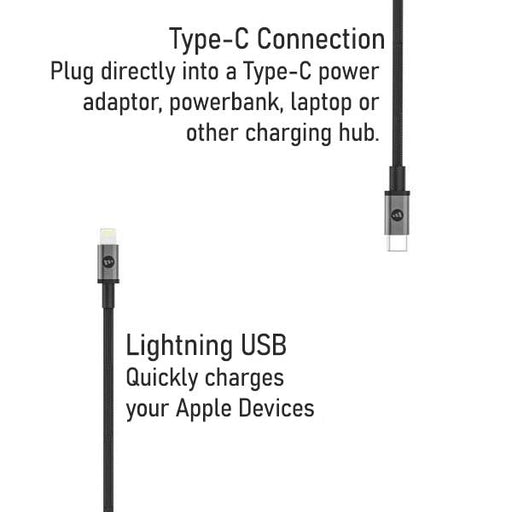 Mophie USB-C to Lightning Cable Black 1M
