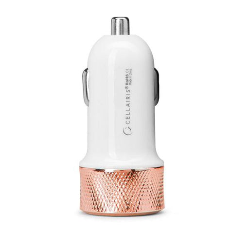 Cellairis High Speed Car Charger in Rose Gold White
