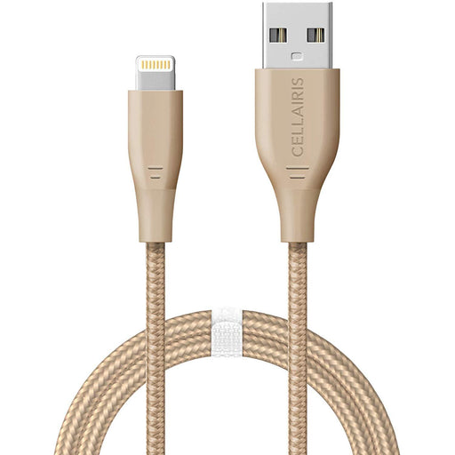 Cellairis Lightning to USB Data Cable MFI 3ft Nylon Gold