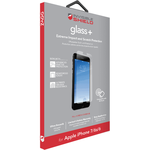 Zagg InvisibleShield Glass+ Screen Protector for iPhone 8 / 7 / 6S / 6